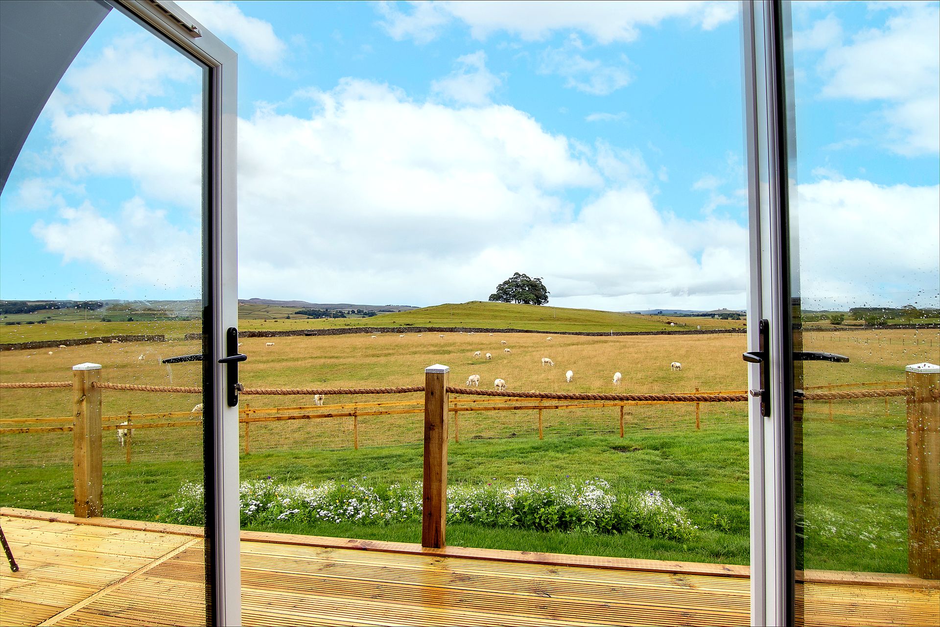 Private hot tub overlooking the Dales