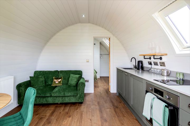 Pod lounge and kitchenette
