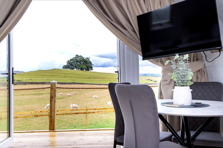 Interior with countryside view